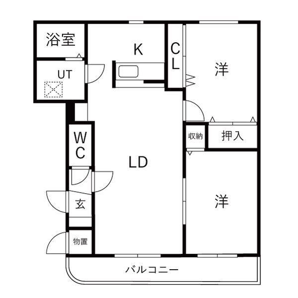 ブルーリーフ宮の森(2LDK/4階)の間取り写真