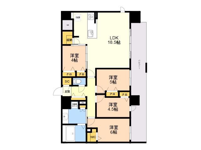 SーRESIDENCE博多駅東AWESOME(4LDK/13階)の間取り写真