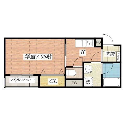 TJ MODERUNO EIDAI(1K/5階)の間取り写真