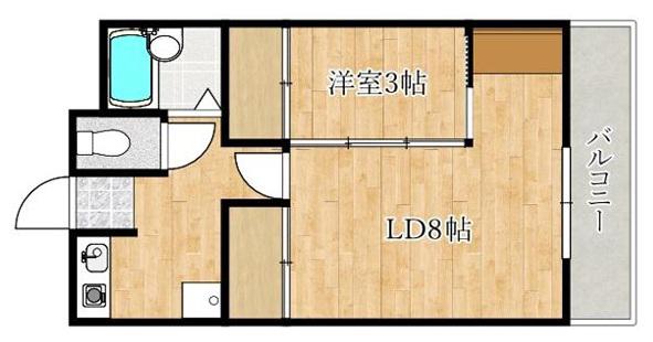 ラフェスタ加東(1LDK/4階)の間取り写真