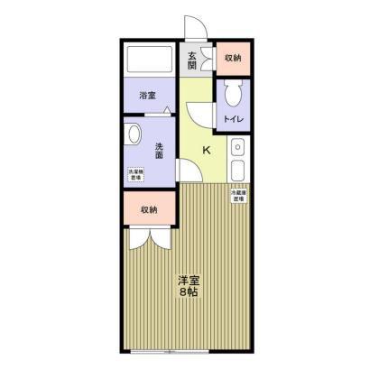 パレットコート(ワンルーム/2階)の間取り写真