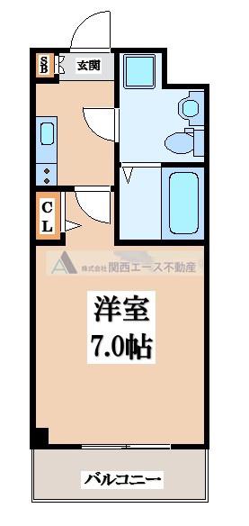アーク吉田駅前(1K/6階)の間取り写真