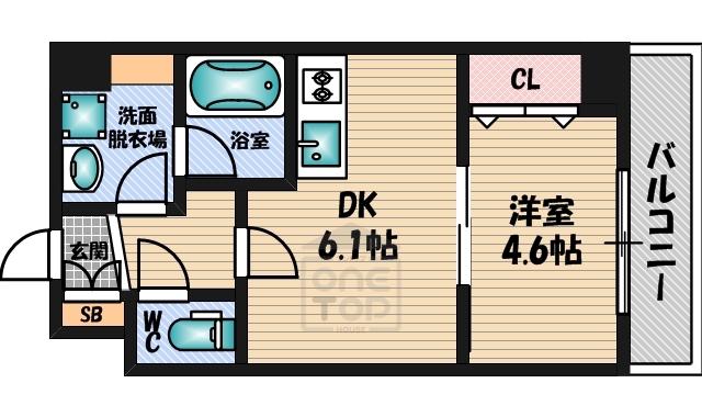 ハイムラポールPART13(1DK/6階)の間取り写真