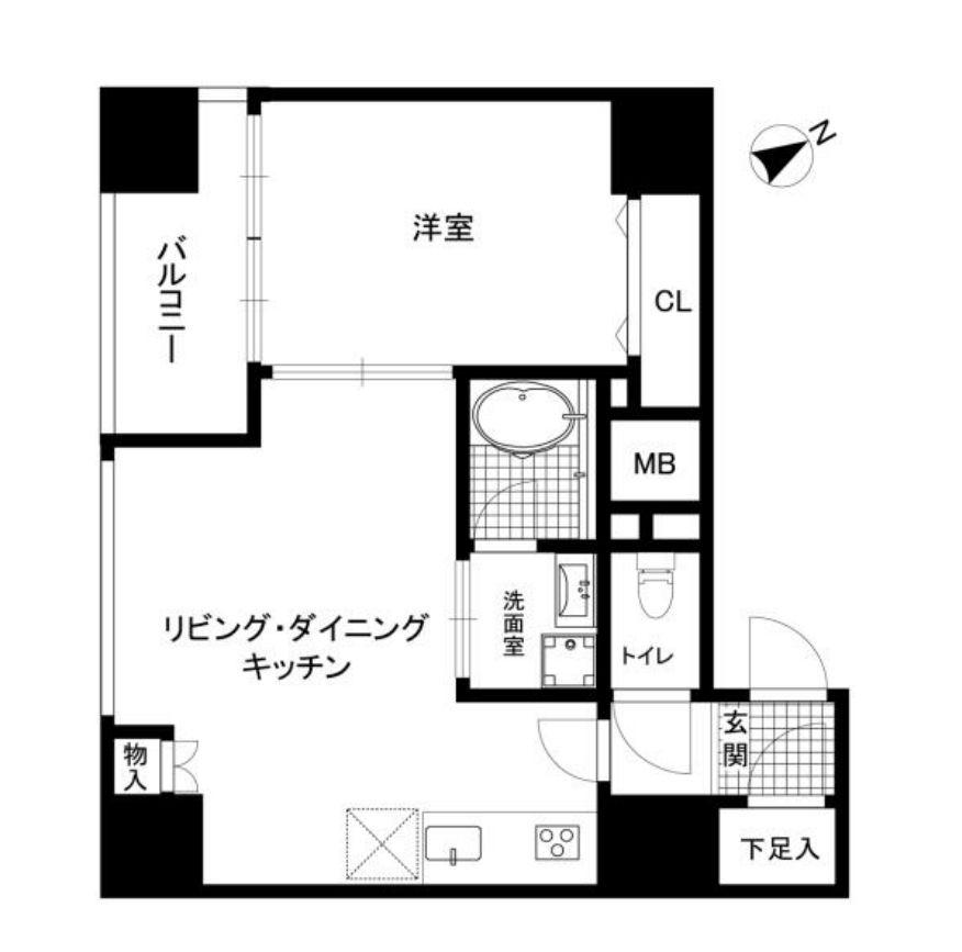 リベルテ上野(1LDK/7階)の間取り写真