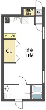 ジェイエス大同町(ワンルーム/1階)の間取り写真