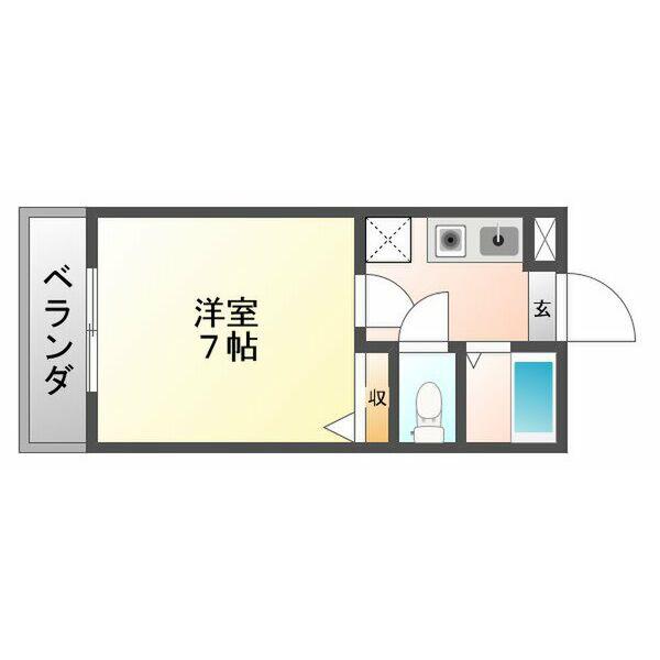 アルプスコート(1K/4階)の間取り写真
