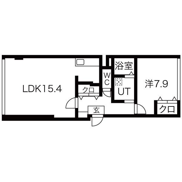 ABCビル(1LDK/4階)の間取り写真