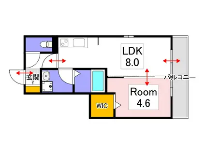 ベルクレール学南 A棟(1LDK/3階)の間取り写真