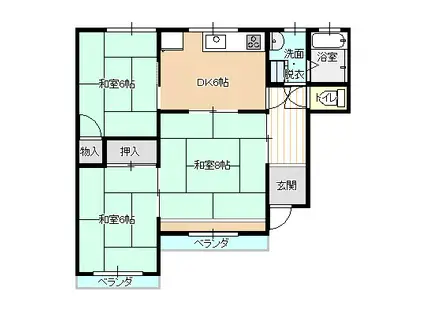 第3コーポいこい(3DK/1階)の間取り写真