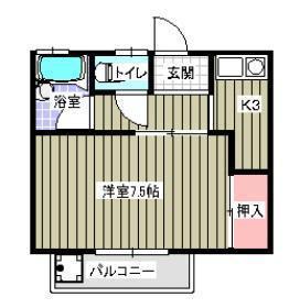 エメローズ高橋(1K/1階)の間取り写真