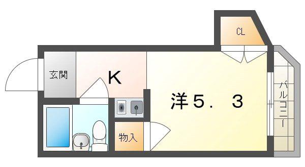 レジデンス門真(1K/2階)の間取り写真