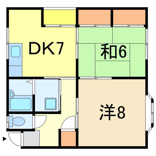 STハイツ(2DK/1階)の間取り写真