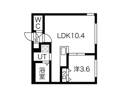 ブラン琴似(1LDK/1階)の間取り写真