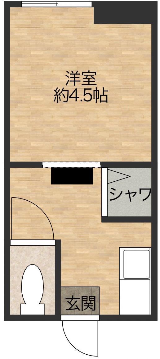 やよい荘(1K/2階)の間取り写真