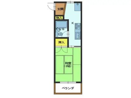 リヒトハイム(1K/2階)の間取り写真
