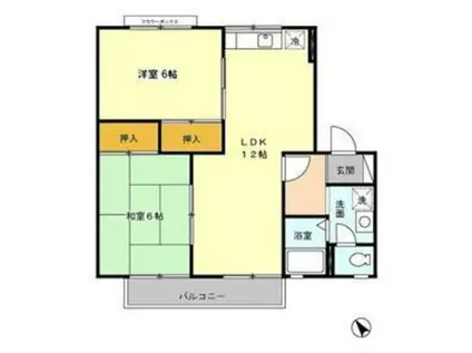 セジュール・レスポワール(2LDK/2階)の間取り写真