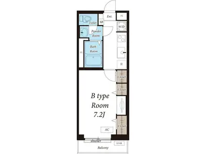 アーバンパレス7号館(1K/1階)の間取り写真