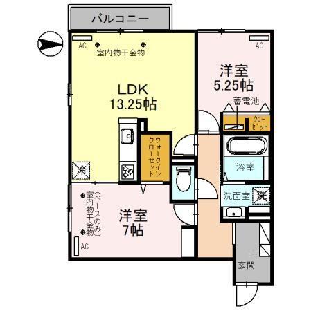 ブラン シャレム(2LDK/3階)の間取り写真