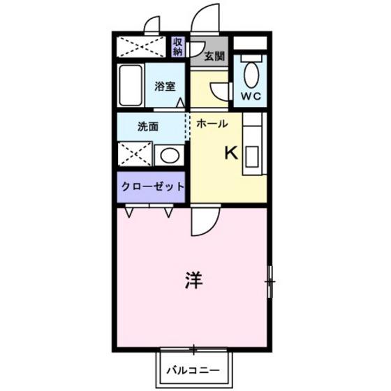 サンライズ富田(1K/1階)の間取り写真