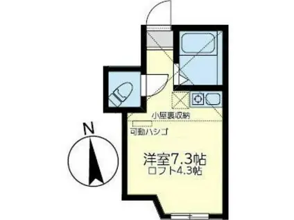 ユナイト石川町スウィートインペリアル(ワンルーム/2階)の間取り写真