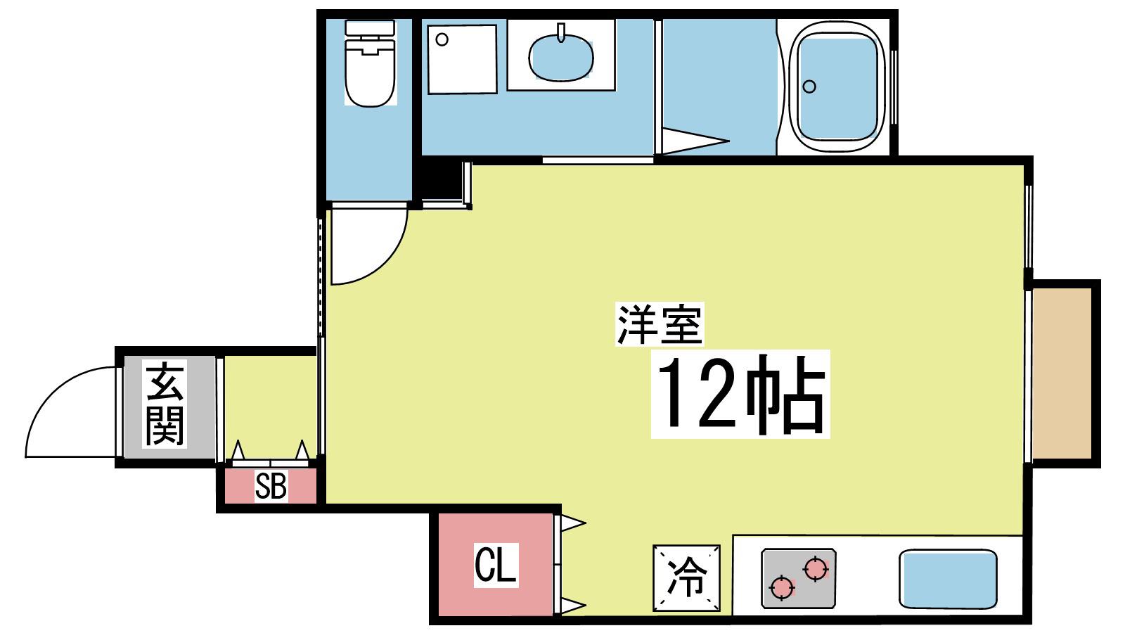 瀧山ビル(ワンルーム/1階)の間取り写真