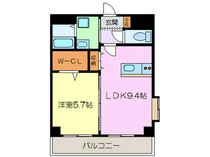 LA PAISIBLE(1LDK/2階)の間取り写真