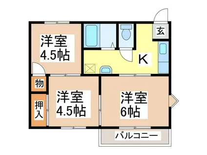 メゾンドレミ(3K/2階)の間取り写真
