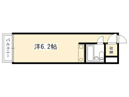 ロワイヤル北野(ワンルーム/3階)の間取り写真