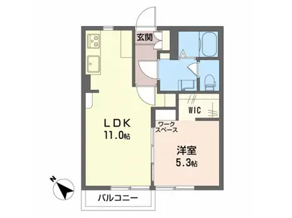 エクセル幸(1LDK/1階)の間取り写真