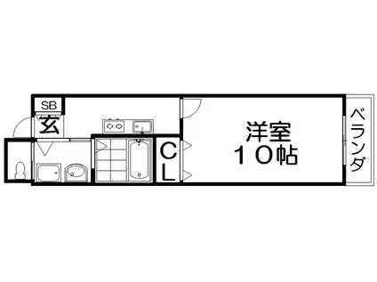 ロベリアコート(1K/4階)の間取り写真