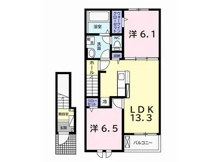 ラフォレスタシエロ LA FORESTA CIELO(2LDK/2階)の間取り写真