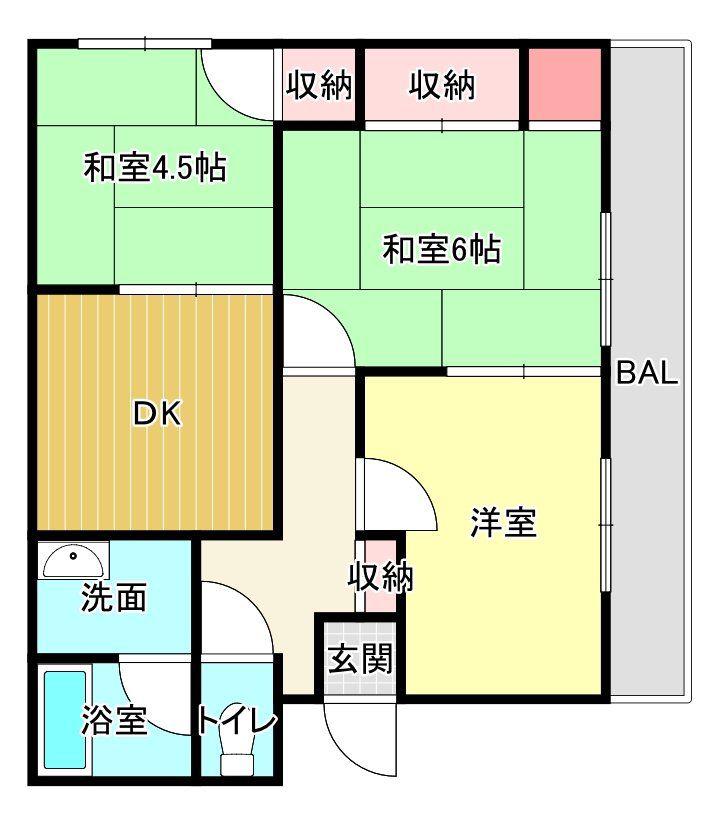 永和ハイツ(3DK/2階)の間取り写真