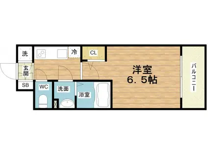 エスリード弁天町クレール(1K/7階)の間取り写真