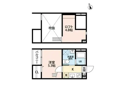 カーサフォルテ辻町 (1K/1階)の間取り写真