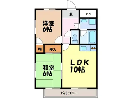 メゾン憧旛(2LDK/8階)の間取り写真