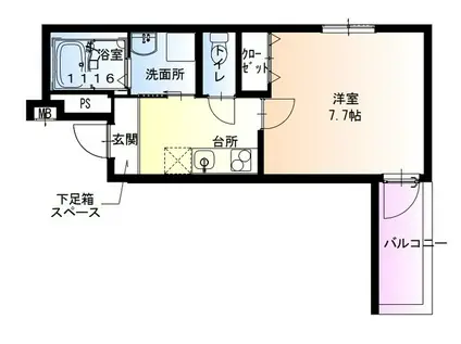 フジパレス上野芝V番館(1K/1階)の間取り写真