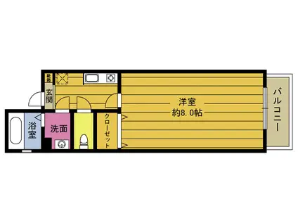 YUSHIAN(1K/3階)の間取り写真