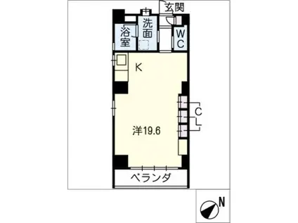 ボン・ヴィヴァン新清州(ワンルーム/6階)の間取り写真