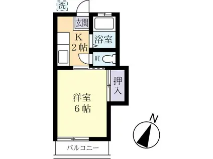 ニュー木村ハイツ(1K/1階)の間取り写真