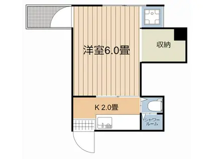 久木田ビル(1K/3階)の間取り写真