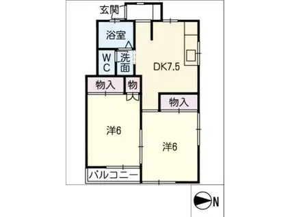 ハウス久野(2DK/2階)の間取り写真