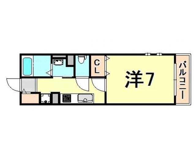 シャロル東園田(1K/1階)の間取り写真