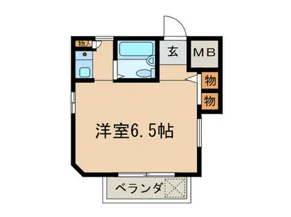 扶桑ハイツ祖師ヶ谷大蔵(ワンルーム/2階)の間取り写真