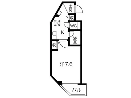 ロイヤルイトウ(1K/4階)の間取り写真