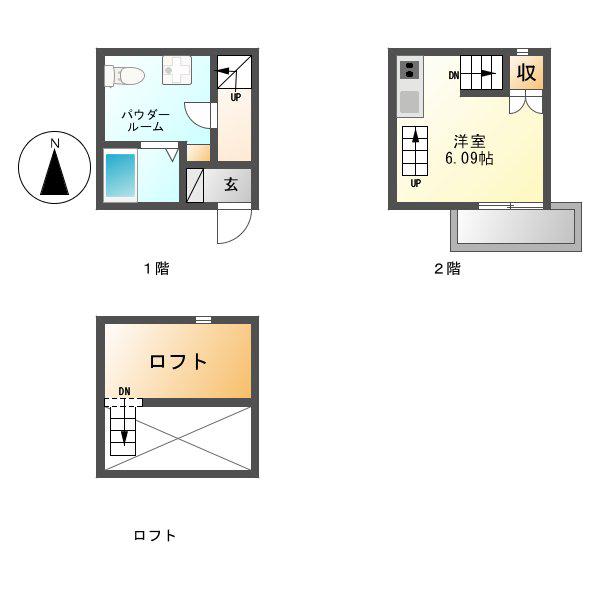 アースクエイク花塚(ワンルーム/1階)の間取り写真