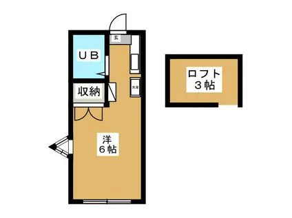 スカイコート(ワンルーム/1階)の間取り写真