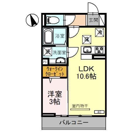 エーデルハイムIII(1LDK/1階)の間取り写真