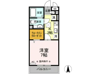 コモド元住吉(1K/1階)の間取り写真