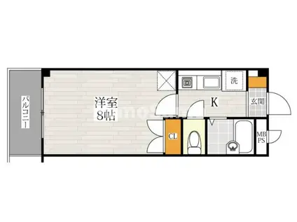 竹下駅前ENハイツ(1K/1階)の間取り写真