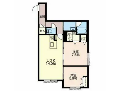 VERITE雅(2LDK/1階)の間取り写真